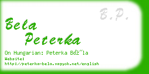 bela peterka business card